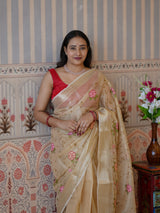 Buy Traditional Saree With Banarasi Touch Kashida Work KcPc