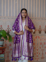 Buy Traditional Banarasi Style Dola Silk Dupatta Kcpc