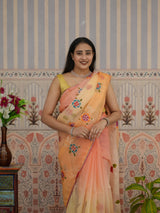 Buy New Launch Tissue Silk Bollywood Style With Silver Gotapatti Work Saree