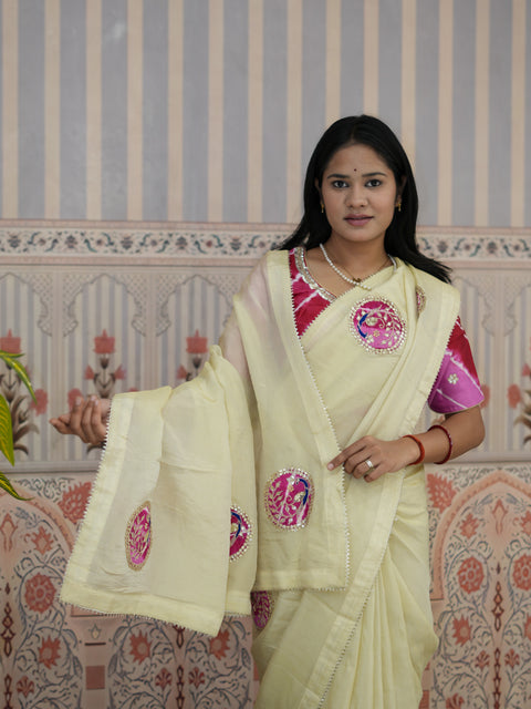 Buy Upada Silk Bollywood style With Gotapatti Work Saree Kcpc