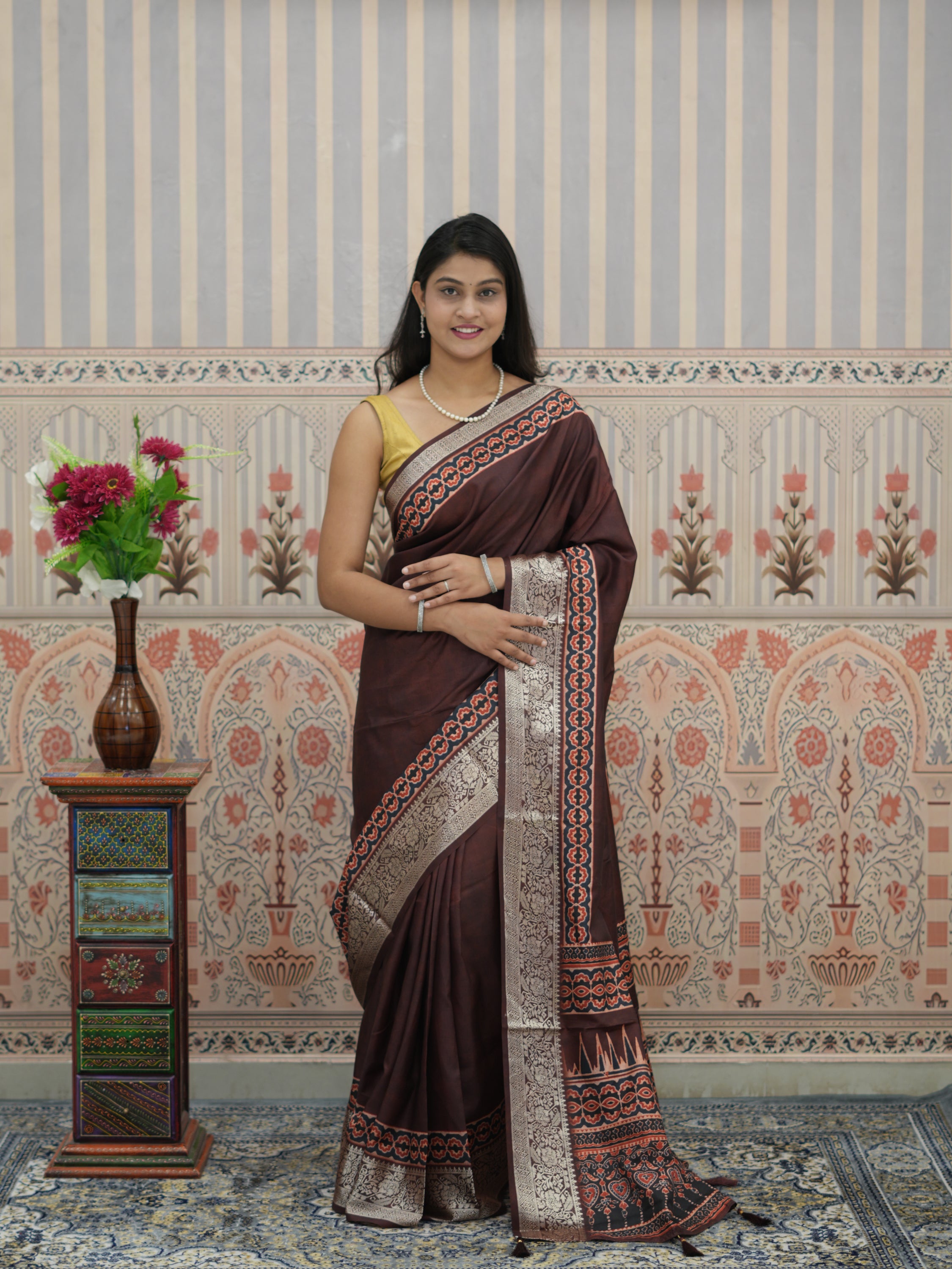 Buy Beautiful Upada Silk Banarasi Style Saree Kcpc