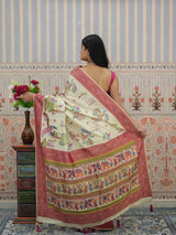 Buy Kalamkari Saree With Embroidery Work Kcpc