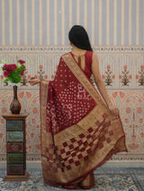 Buy Bandhani Saree With Zari Weaving Border Kcpc