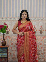 Buy Visco Silk Zardoji Work With Patola Print Style Saree Kcpc