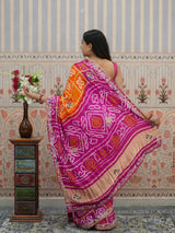 Buy Pure Gaji Silk Gharchola Bandhani Saree Kcpc