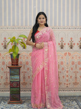 Buy Pure Diamond Chiffon Traditional Rajputi saree Kcpc
