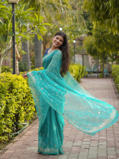 Buy Pure Diamond chiffon  tradishanal Rajputi saree Kcpc