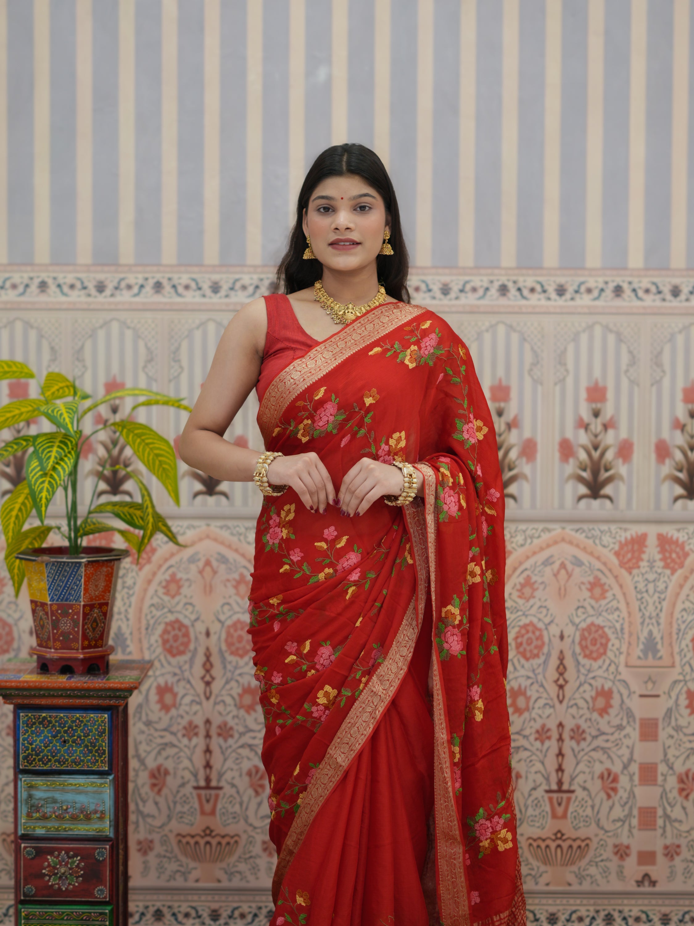 Buy Zari border Saree With Festive Wear Kcpc