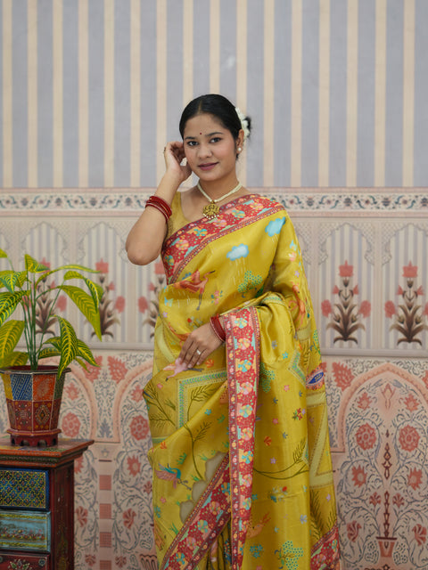 Buy Tussar Silk Saree With Festive Wear Kcpc