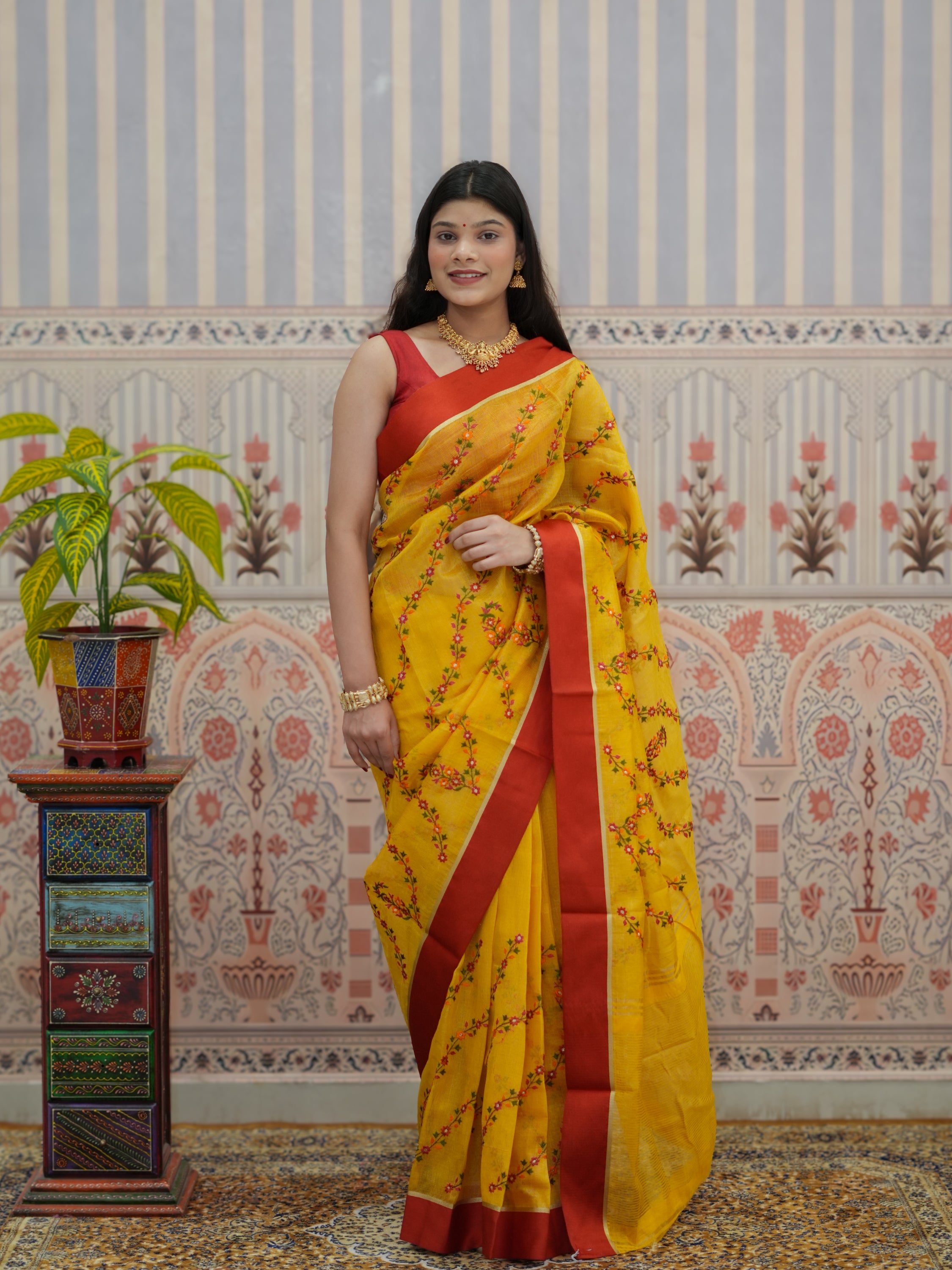 Buy Kota doriya Banarasi With Kashida Work Saree Kcpc