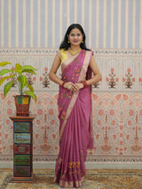 Buy Chinon Silk Saree With Festive Wear Kcpc