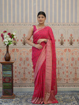 Buy Chinon Silk With Bandhani Saree Kcpc