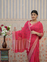 Buy Chinon Silk With Bandhani Saree Kcpc