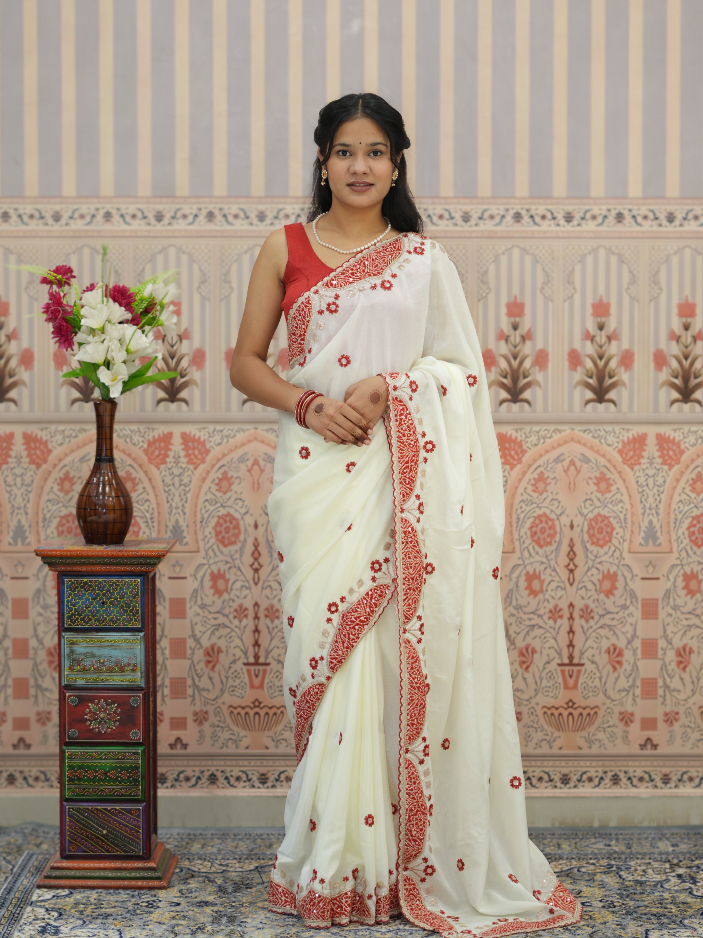 KcPc Festive Special Crepe Silk Designer Saree with Tari Work SWA