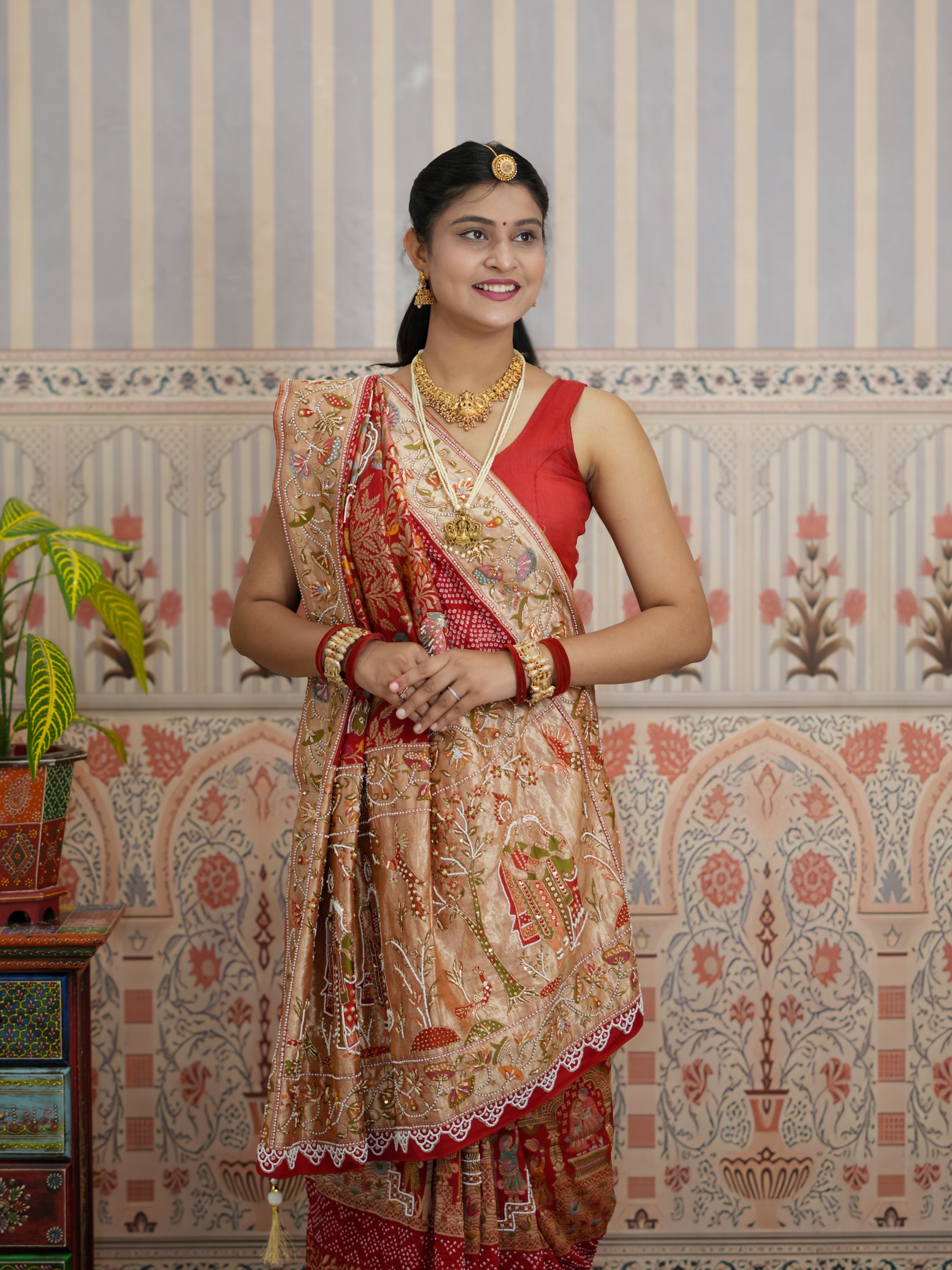 Buy Khaddi Georgette Kalamkari Style Saree Kcpc