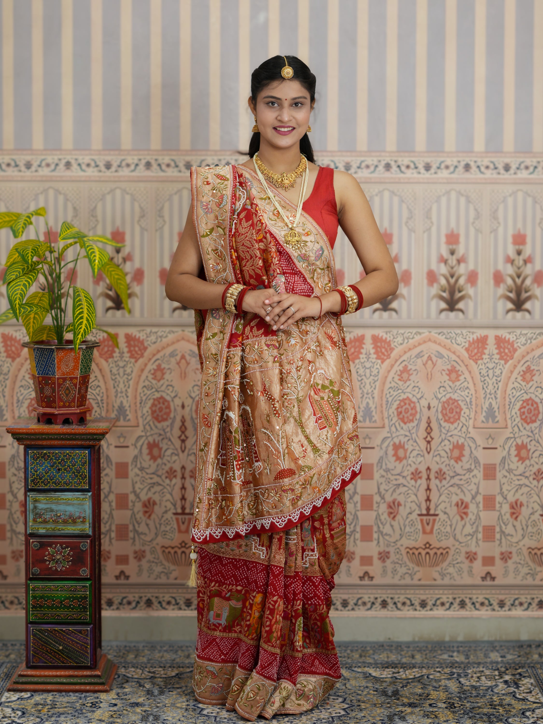 Buy Khaddi Georgette Kalamkari Style Saree Kcpc