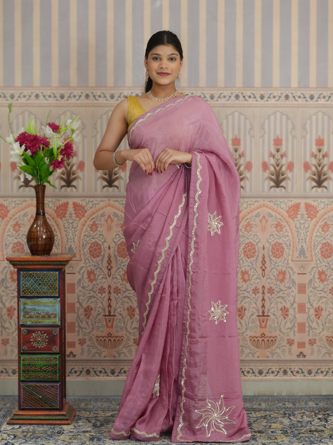 Buy Designer Saree with Sequence Work