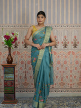 Buy Zari border Saree With Festive Wear