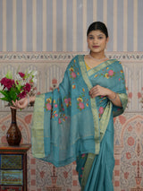 Buy Zari border Saree With Festive Wear