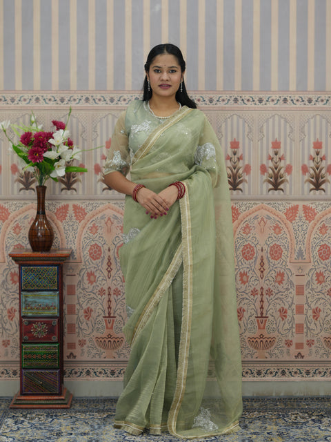 Buy Designer Crush Tissue Silk Blouse Festive Special Kcpc