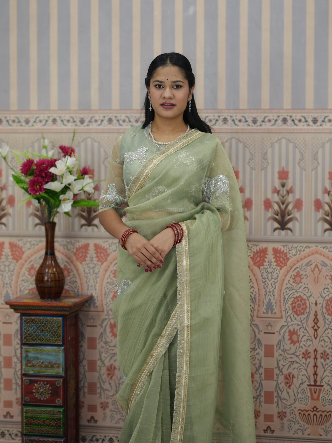 Buy Designer Crush Tissue Silk Blouse Festive Special Kcpc