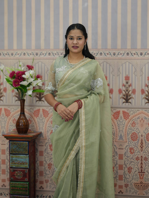 Buy Designer Crush Tissue Silk Blouse Festive Special Kcpc