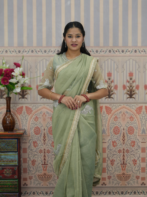 Buy Designer Crush Tissue Silk Blouse Festive Special Kcpc