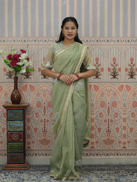 Buy Designer Crush Tissue Silk Blouse Festive Special Kcpc