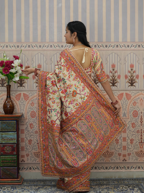 Buy Traditional Wear Silk Saree with Designer Print Kcpc
