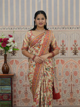 Buy Traditional Wear Silk Saree with Designer Print Kcpc