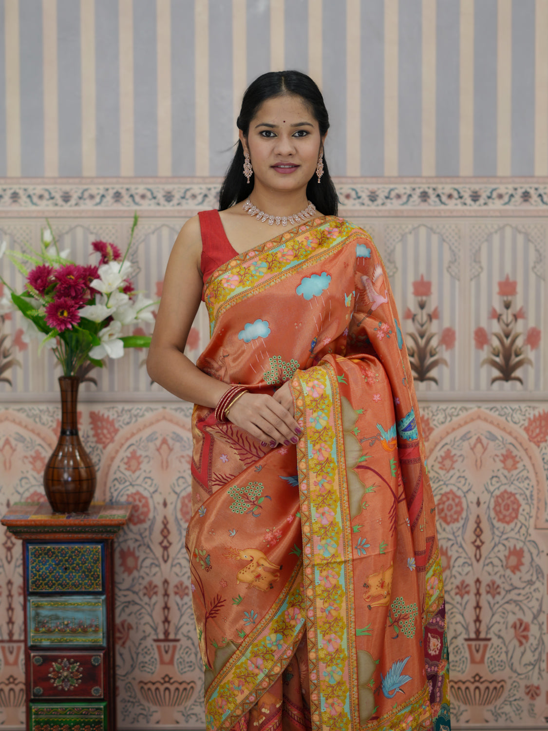 Buy Tussar Silk Saree With Festive Wear Kcpc