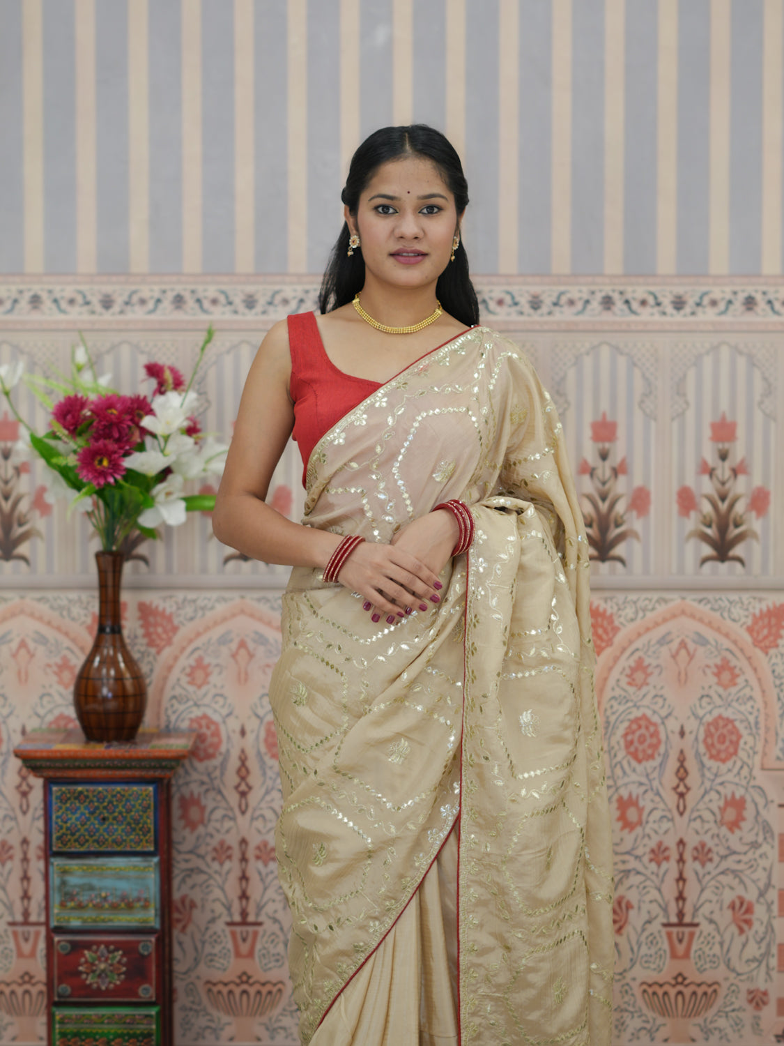 Buy Festive Upada Silk With Traditional Saree Kcpc