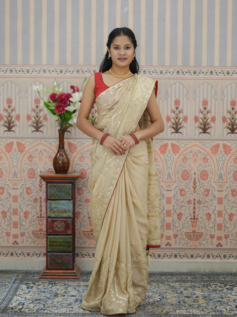 Buy Festive Upada Silk With Traditional Saree Kcpc