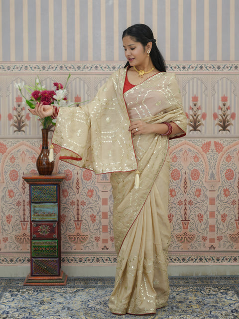 Buy Festive Upada Silk With Traditional Saree Kcpc