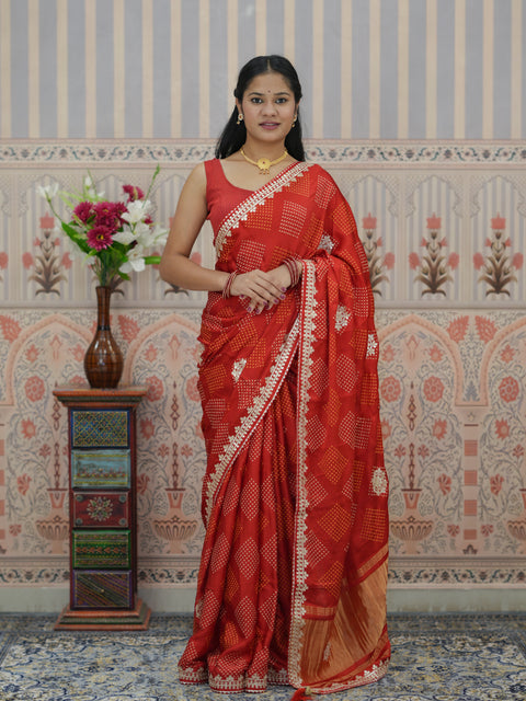 Buy Festive Modal Silk With Bandhani Saree Kcpc
