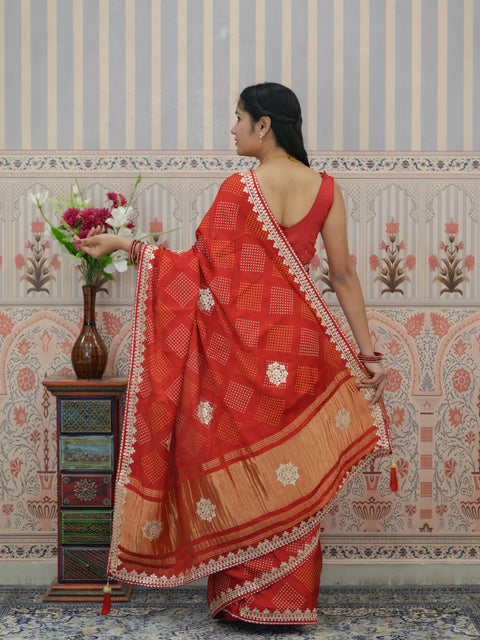 Buy Festive Modal Silk With Bandhani Saree Kcpc