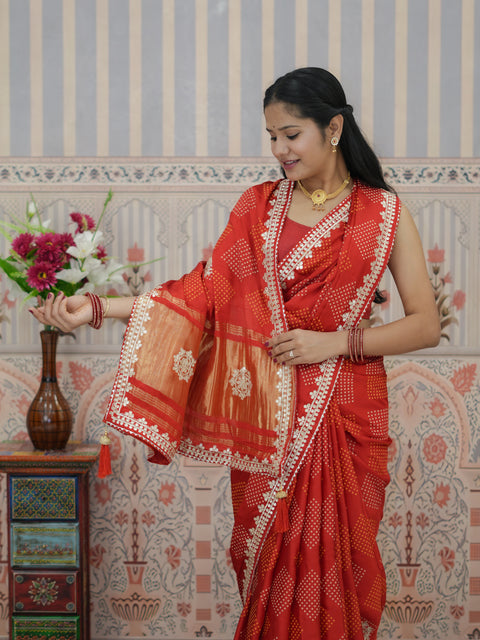 Buy Festive Modal Silk With Bandhani Saree Kcpc