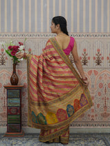 Buy Tussar Silk Saree With Festive Wear Kcpc