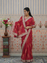 Buy Festive Special Dola Silk Bandhani Saree Kcpc