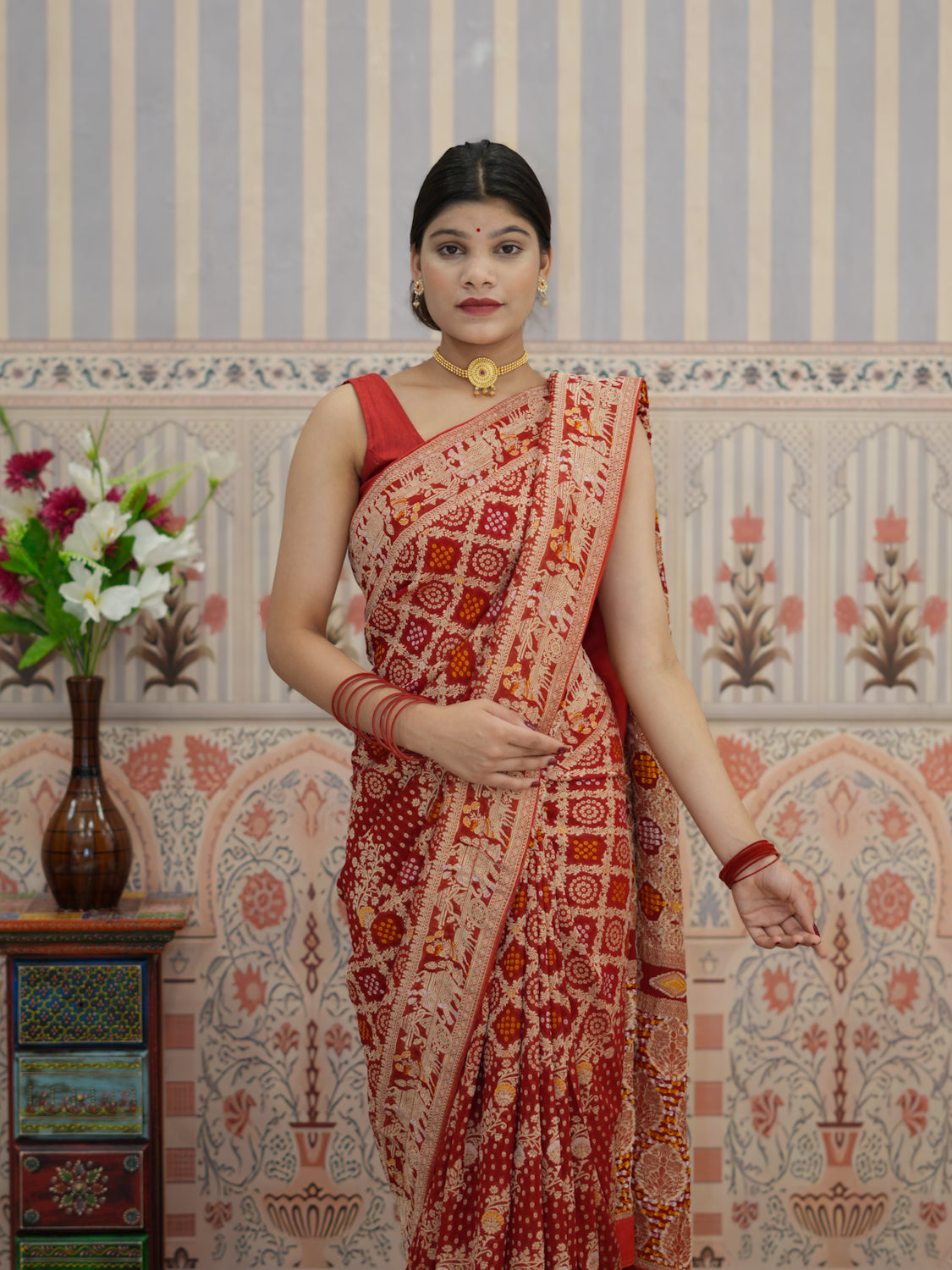 Buy New Traditional Banarasi Pattern Saree With Festive Wear KcPc