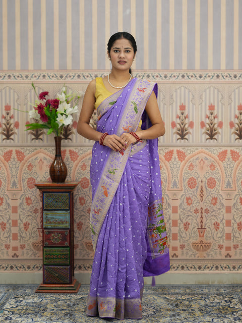 KcPc New Premium Munga Silk Kalamkari Style Saree Featuring Fine Zari Weaving     RB