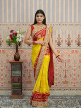Buy Gaji Silk Bandhani Style With Traditional Wear KcPc 