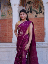 Buy Bandhani Saree with Elegant Gotapatti Work KcPc