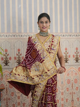 Buy Gaji Silk Bandhani Saree with Traditional Wear Kcpc