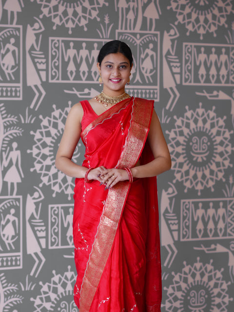 By New Banarasi Saree With Cutdana Gotapatti Work KcPc