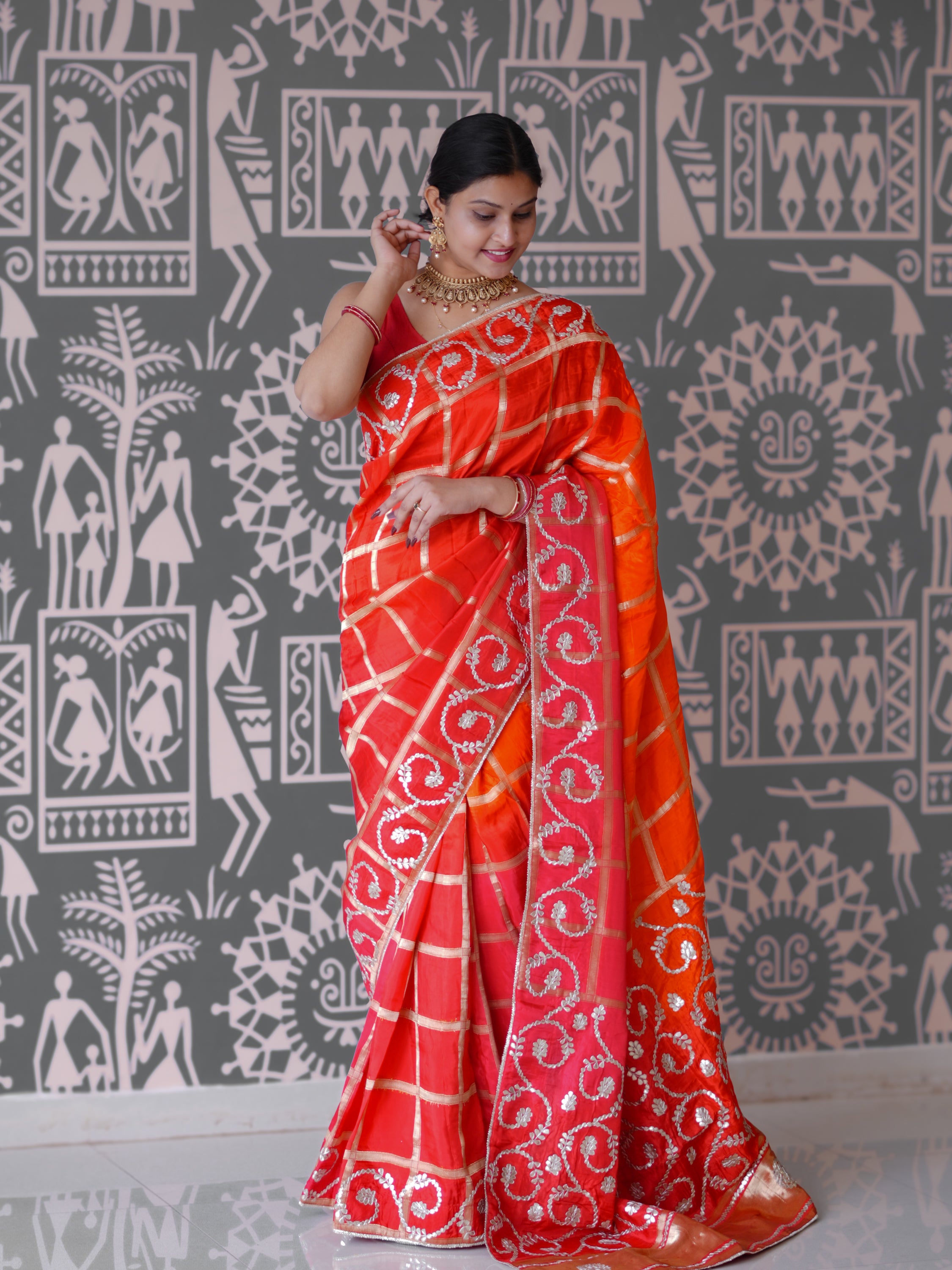 Buy New Bollywood Style Wih Gotapatti Work Saree KcPc