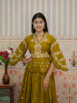 KcPc Stylish Indo-Western Lehenga in HO Silk with Designer Look MEG