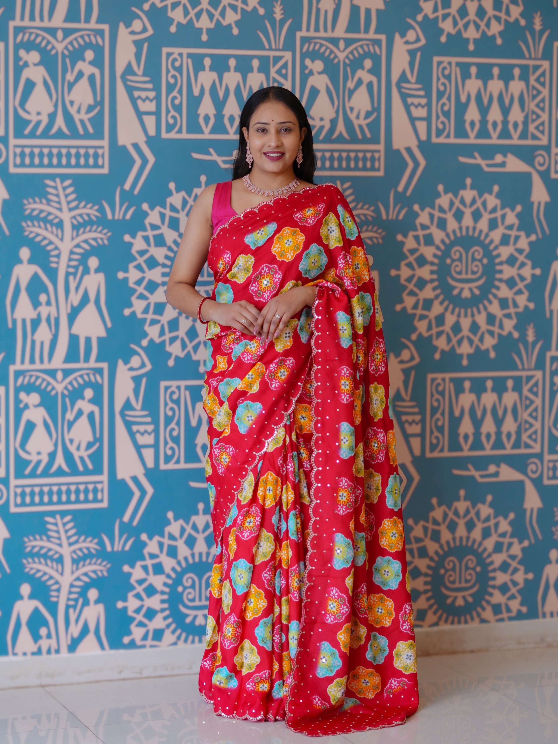 Buy Printed Saree With Festive Wear KcPc