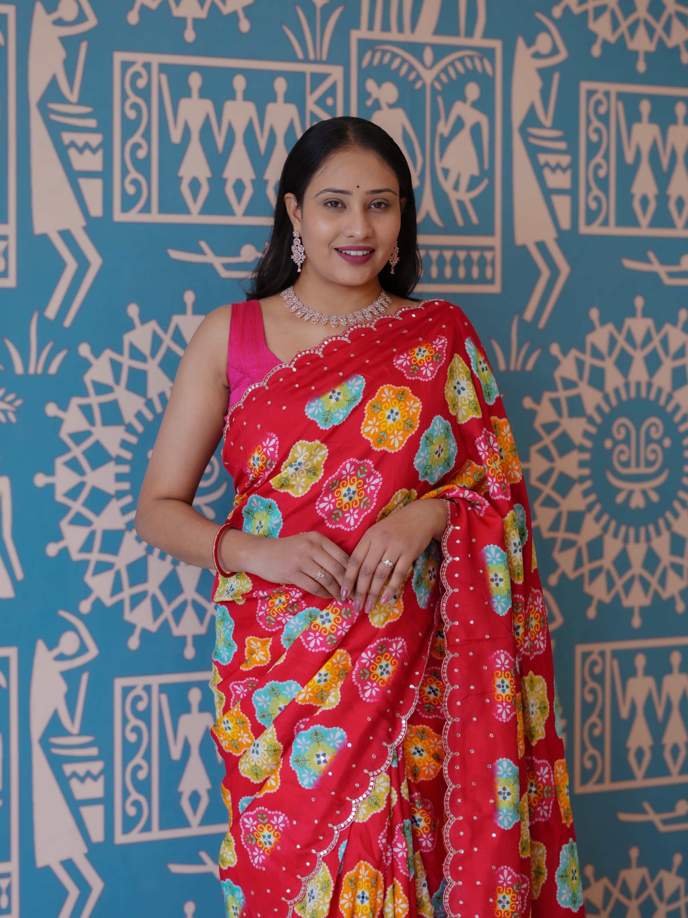 Buy Printed Saree With Festive Wear KcPc