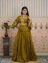 KcPc Stylish Indo-Western Lehenga in HO Silk with Designer Look MEG